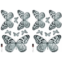 Creative Wall Art Stickers Black and White Butterfly Sticker, 157049