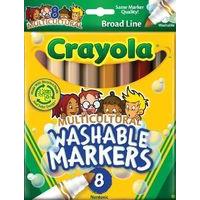 Crayola Washable Markers, Conical Point, Multicultural Colors, 8/pack