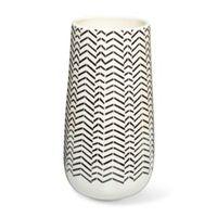 Cream Geometric Herringbone Dolomite Vase