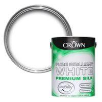 crown breatheasy brilliant white silk emulsion paint 5l