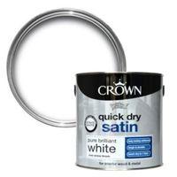 Crown Breatheasy Pure Brilliant White Satin Emulsion Paint 2.5L