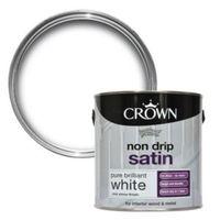 Crown Breatheasy Interior Pure Brilliant White Satin Wood & Metal Paint 2.5L