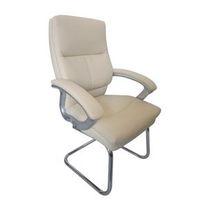 cream greenwich vistors chair with chrome base