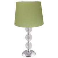 Cracked Clear Glass 3 Ball Table Lamp with A 8inch Moss Green Shade