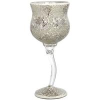 cream and gold large sparkle mosaic wave goblet set of 4