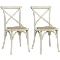 Cream Wooden X Dining Chair (Pair)