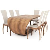 Crest Dining Set with 6 Sasha Chairs