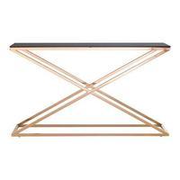 Criss Cross Console Table, Gold/Black