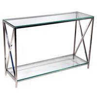 Cross Console Table, Silver