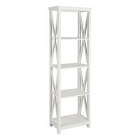 Criss Cross 4-Tier Shelving Unit, White