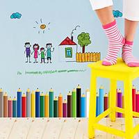 Creative Colorful Pencil Skirting Line Wall Stickers DIY Removable Wall Decals