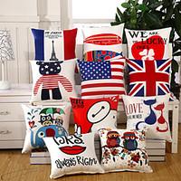 Creative National Flag Pillow Case 9 Design Cotton/Linen Pillow Covers