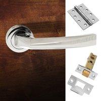 Crystal Forme Designer Fire Lever on Contempo Round Rose - Polished Chrome Handle Pack