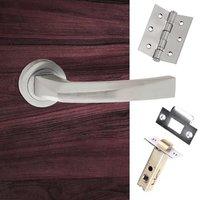 Crystal Forme Designer Lever on Contempo Round Rose - Satin Chrome Handle Pack