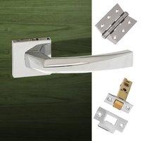 crystal forme designer lever on minimal square rose polished chrome ha ...