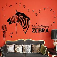 Creative Singing Zebras Wall Stickers Living Room Decoration Wall Decals