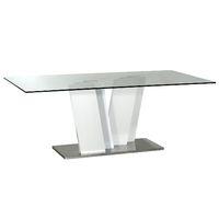 Cross Glass Top Dining Table