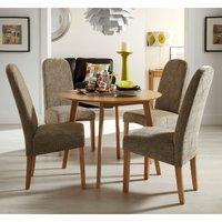 Croydon 100cm Dining Set with 4 Marlow Fabric Chairs