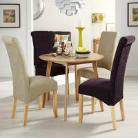 Croydon 100cm Dining Set with 4 Kingston Fabric Chairs