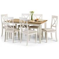 Cromley Dining Table Rectangular In Oak With 6 Dining Chairs