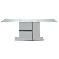 Cross Glass Top Dining Table With LED Lights
