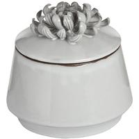 cream tall porcelain chrysanthemum trinket box