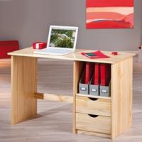 Croma Wooden Computer Desk In Natural With 2 Drawers