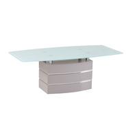Crystal White Glass Top Coffee Table With High Gloss Base