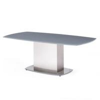 Cruise Coffee Table In Grey Glass And Brushed Stainless Steel