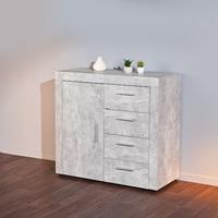 Croagh Sideboard In Light Grey With 1 Door And 4 Drawers