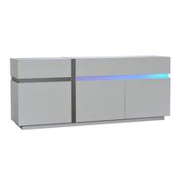 Crossana Sideboard In White Gloss With 3 Doors And LED Light