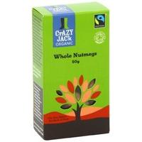Crazy Jack Organic Fairtrade Whole Nutmegs 50 g (Pack of 6)