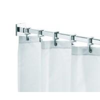 Croydex Square Section Shower Curtain Rod With Rings Maximum Length 2500mm Chrome