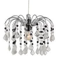 Crystal Effect Pendant Shade with Transparent and Black Acrylic Crystals