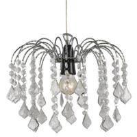 crystal effect easy fit pendant shade with transparent acrylic droplet ...