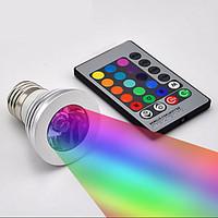 Creative 3W Decoration Light E27 RGB Remote Controlled Dimmable Aluminum Christmas Night Light Home Decoration