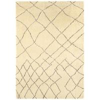 Cream Moroccan Geometric Wool Rug - Amir 200x300