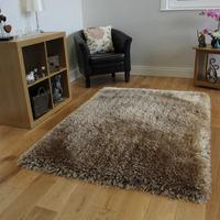 cream thick shaggy rug glamour 150x150cm