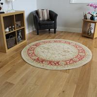 cream red traditional circle rug ziegler 150cm 4ft11 diameter circle