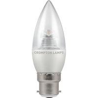 Crompton clear 6.5W LED Dimmable Candle 37mm BC Warm White 470LM - 4610