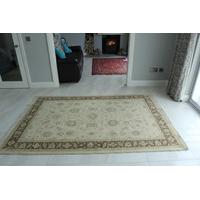 Cream Border Oriental Ziegler Gabbeh Wool Rug