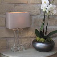 Crystal Table Lamp with Stone Shade, Clear