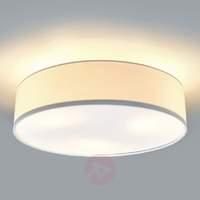 Cream-coloured fabric LED ceiling light Sebatin