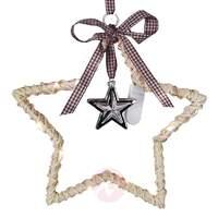 Cream-coloured decorative star Willow Star w. LEDs