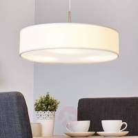 cream coloured sebatin fabric led pendant light