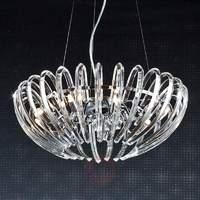 Crystal hanging light Ariadna in clear look, 53 cm