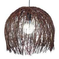 Creatively woven hanging light Struwel, brown