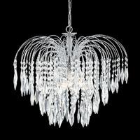 crystal 5 lamp waterfall chrome finish chandelier ceiling light