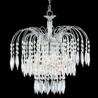 crystal 3 lamp waterfall chrome finish chandelier ceiling light