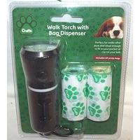 Crufts 2 In 1 Pet Dog Walking Hand Torch With Poo Bag Dispenser Handle 60 Bags